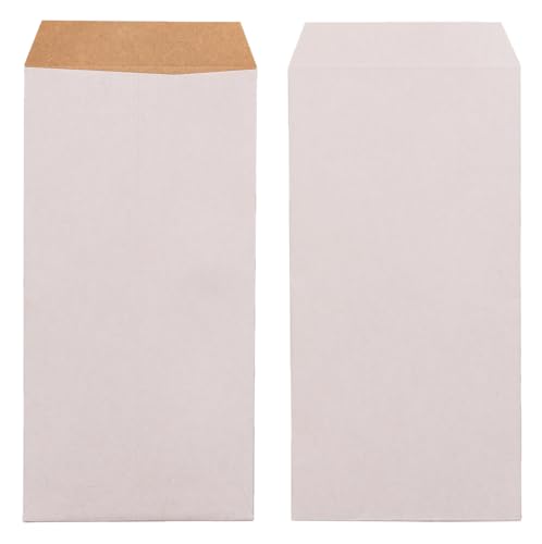 バイカラークラフト長3封筒 50枚/24×33.2p /挨拶状/招待状/御礼状/結婚式/おしゃれ/無地/センター貼り/A4サイズ三つ折り/ 白茶/クラフト/事務用/おしゃれ/かわいい/みざらし/厚紙 (ホワイト長3)