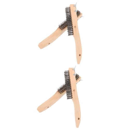STOBAZA 2sets Wire Bristle Brush Wire Brush Cleaning for Rust Removal Heavy Duty for Metal Cleaning 2pcs*2