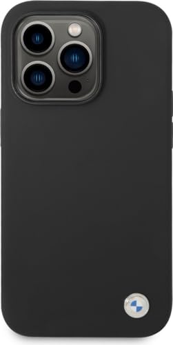 BMW BMHCP14LSILBK Coque de Protection en Silicone pour iPhone 14 Pro 6,1" Noir/Noir