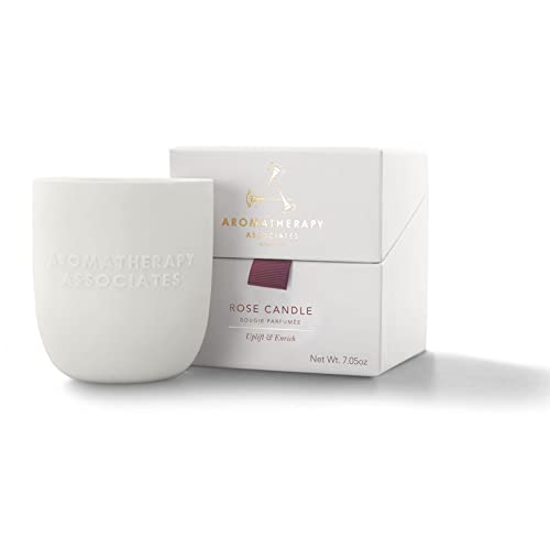 Aromatherapy Associates Rose Candle. Hand Poured Vegan Wax to Enrich and Uplift. Crafted with Damask Rose and Geranium Essential Oils. 40 Hour Burn Time (7.05 oz)