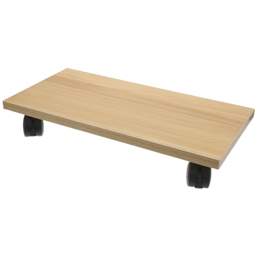 VILLCASE Elevate Your with Wooden Mobile CPU Stand Tower Stand with Wheels Computer Case Rack for Easy Mobility