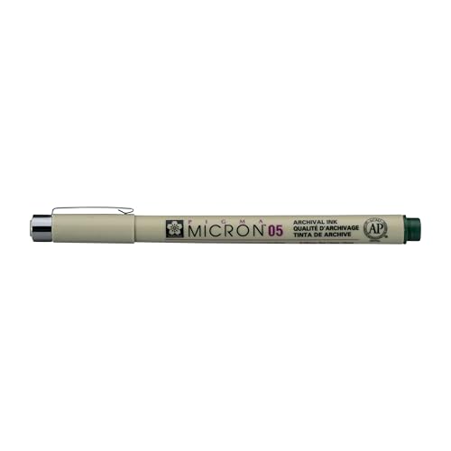 SAKURA Pigma Micron Fineliner 05 - Verde Hunter - Penna permanente impermeabile da 0,45 mm