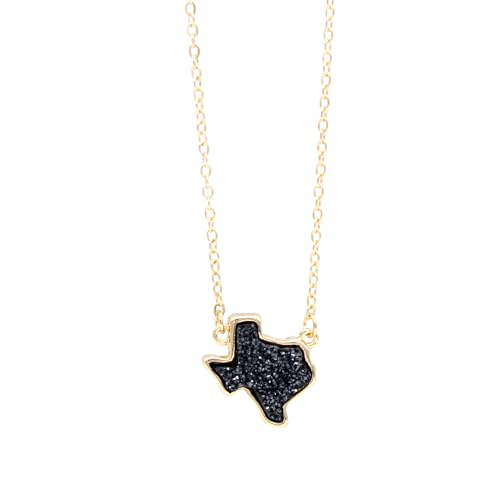 Collier Druzy Western Cowgirl en argent 925 avec pierre géométrique bleu clair pour femme