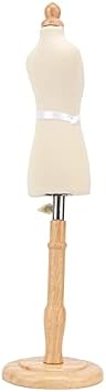 Eujgoov Female Dress Form Mannequin Torso, Beech Wood Mini Stand