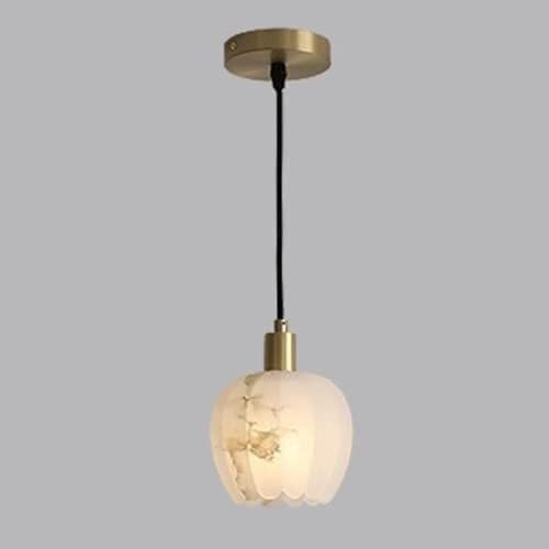 Suspension fleur marbre et cuivre pour luminaire intérieur moderne