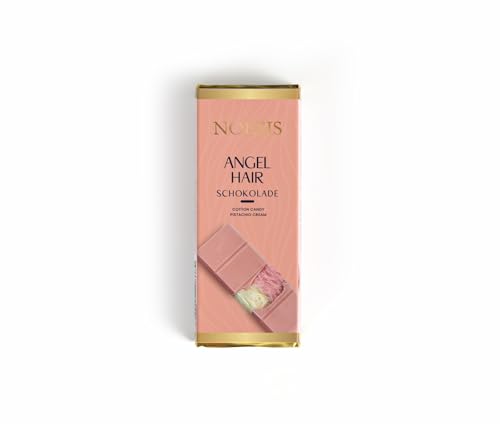 Noesis Angel Hair Schokolade 75g – Handgefertigt – Premium Ruby und Weiße Schokolade mit Pistaziencreme und Zuckerwattefüllung – Exklusiver Genuss aus edlen Zutaten