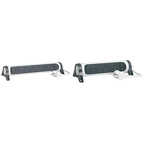 Rallonge multiprise rotative Legrand cordon 1,5m bloc multiprise blanc gris