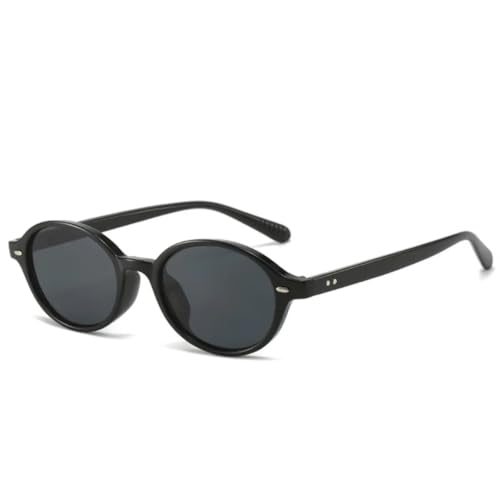 Lunettes de soleil de luxe à petite monture ovale rétro avec détails rivets
