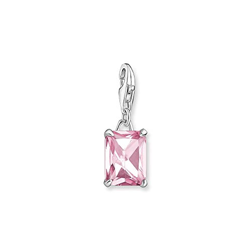 Image of Thomas Sabo Charm Pendant Pink Stone 925 Sterling Silver