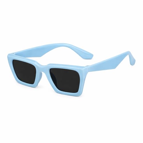 Image of Retro Vintage Rectangilar Thick Abstract UV-Protected Sunglasses For Men And Women