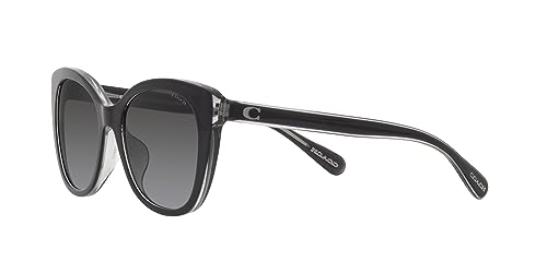 Coach HC8365U Universal Fit Sunglasses, Black/Transparent Grey/Grey Gradient, 55 mm3