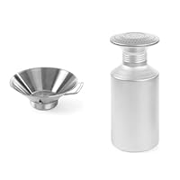 HENDI Frittierseiher, mit stabilem Edelstahlgrif und abnehmbarem Restebehälter, Pommes, ø410x(H)170mm, Edelstahl & Salzstreuer, mit Schraubkappe, Pfeffer& Salzstreuer, ø80x(H)195mm, Aluminium, 630105