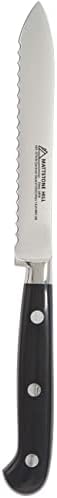 Serrated Utility Knife - MATTSTONE HILL 4.7" Kitchen Knife, German Stainless Steel Vegetable Knife, Paring Knife, Triple Rivet Handle