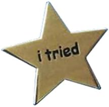 Enamel Pin Badges I Tried Brooch Pin Star Shape Lapel Pin Gold Star Pins Creative Funny Gifts Metal Badges for Clothing Bags Jackets Accessory