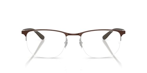 Ray-Ban (���C�o��) �T���O���X�t���[�� ���j�Z�b�N�X �}�b�g�u���E��+�K�����^�� (MATTE BROWN ON GUNMETLA) �����Y��53mm 0RX6513
