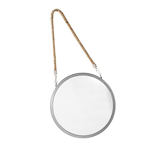Doitool Vintage Home Decor 2Pcs Office Framed Wall- Frame Circle Vanity Decorative Mounted Art Hanging Metal Wall-Mounted Dresser Mirror Bedroom With Door Rope Farmhouse Rustic Makeup Vanity Mirror #TOP3
