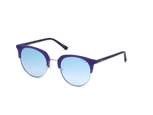 Image of GUESS Unisex-Adult Gu3026 GU3026 Wayfarer Sunglasses, matte blue & gradient blue, 52 mm
