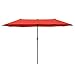 PHI VILLA Sonnenschirm Balkon Rechteckig Groß 200×380cm Balkonschirm Garten Gartenschirm mit Kurbel UV Schutz Parasol Windfest, Orangerot