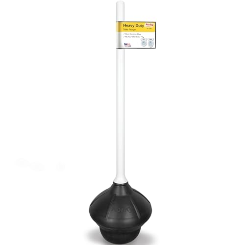 Image of Korky Toilet Plunger - Fits All Bowl Shapes - Clears Common Clogs - Flexible Rubber for Effective Plunge - All Purpose Power Plunger
