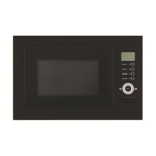 Cookology Essentials 25L Built-in 900W Microwave Oven & Grill Compact - 8 Auto Programs - 5 Power Levels - Defrost - Child Safety Lock - Black