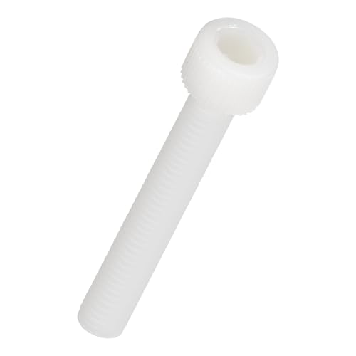 Image of 100pcs Socket Head Cap Screws - [M8-1.25 x 60mm] Nylon Hexagon Socket Head Cap Screw Plastic Allen Bolts for Device Fixing Mould Manufacturing Use, White