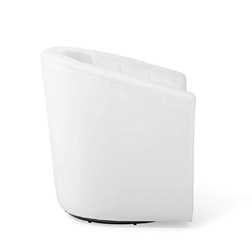 Modway Prospect Channel Tufted Performance Velvet Swivel Armchair In White #TOP12