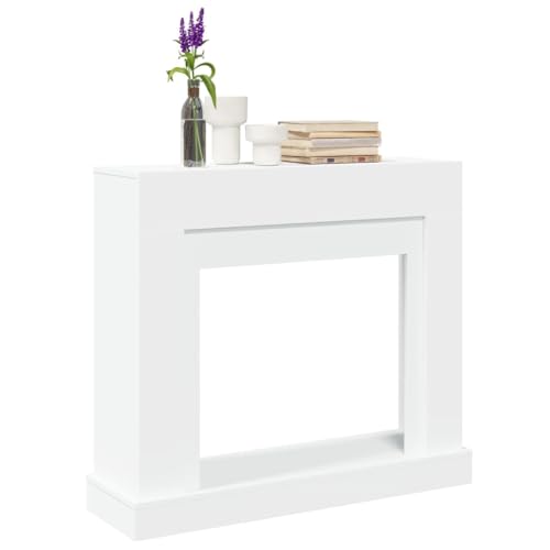 Manteau de Cheminée, Console Cadre de Cheminée Décorative Blanc 100x30x87,5 cm Bois d'ingénierie