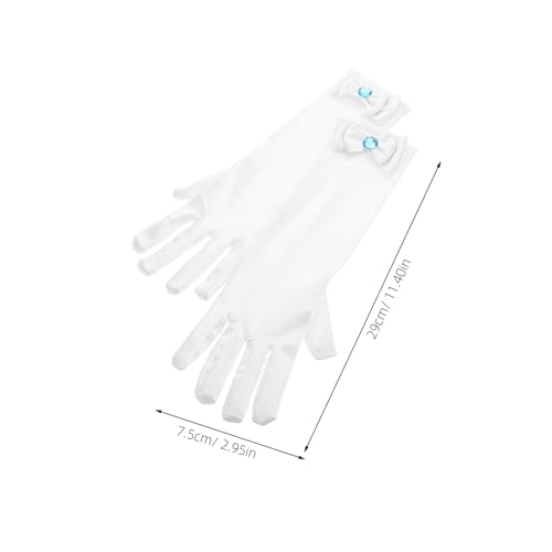 GALPADA Adorable Bow Detail Girls Dress Gloves Long Satin Formal Gloves Polyester Boy Girl-friendly Winter Warm2