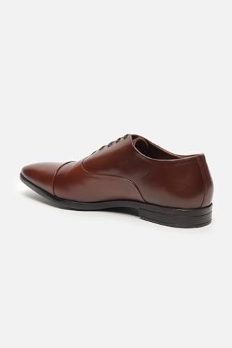 Image of Louis Philippe Men Premium Leather Breathable Lining Material Anti Slip with Heel TPR Sole Formal Oxford Shoes