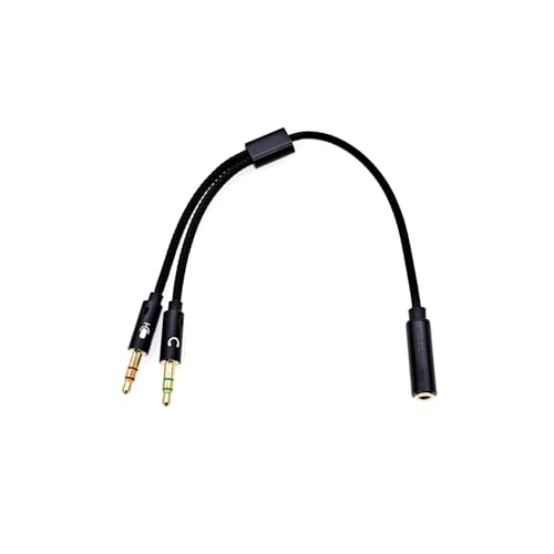 JZK 3.5mm micro/casque répartiteur câble, adaptateur répartiteur CTIA femelle 3.5 mm vers 2 mâles, connecteur jack plaqué or pour PS4, pour Xbox, PC, ordinateur...