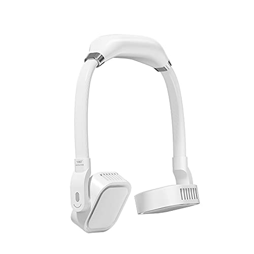 Bdukbduk Bladeless Hanging Neck Fan 4000 mAh USB Rechargeable Mini Air Cooler Ice Sense Fan