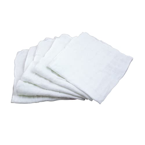 green sprouts Reusable Muslin Cloths made from Organic Cotton (5 pack) |Reusable Baby Wipes | Without Formaldehyde or Azo Dyes | Multi-purpose, Pre-Washed, Machine Washable One Size, White Set, 5 pack