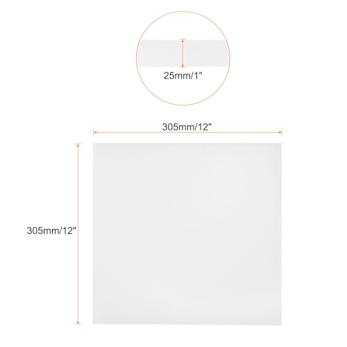 Image of 12 x 12 Inch UHMW Polyethylene Sheets, 1 Inch Thick Ultra High Molecular Weight White Plastic Sheet [for Home, Industrial]