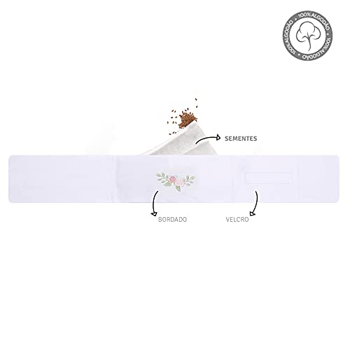 Faixa Térmica Abdominal Para Bebê Mami Contem 02 Pecas, Papi Textil, Arco Floral, 70cm x 10cm, pacot