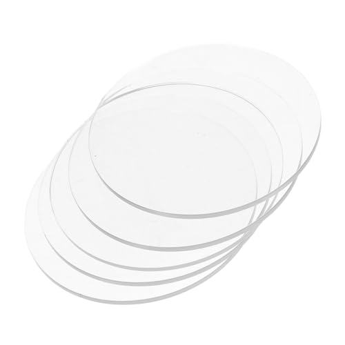 Zerodeko 5 Piezas Discos Acrílicos Transparentes Redondos para Proyectos Diy Planchas de Metacrilato Claras para Manualidades y Decoración