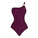 TianGiKi Women Bathing Suits Tummy Control One Shoulder Swimsuit with Ring 2026 Summer Beach Fashion Sexy Slimming Swimwear Red