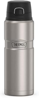 THERMOS Stainless King Vacuum-Insulated Drink Bottle, 24 Ounce, Matte Steel