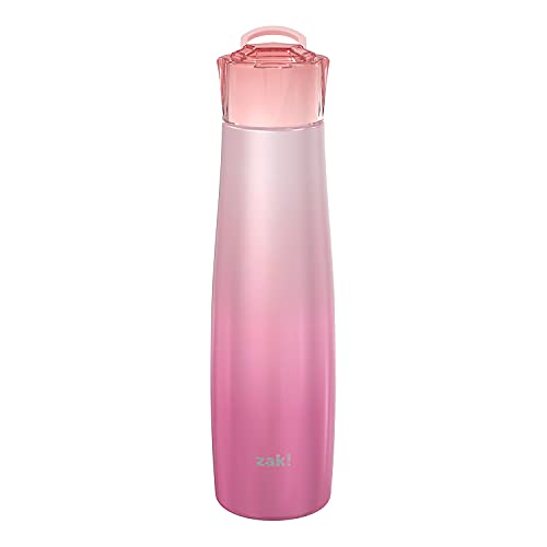 Image of Zak Designs 20 oz Jewel Vacuum Insulated 18 /8 Stainless Steel Water Bottle with Leak-Proof Lid, Keeps Cold and Fits In Car Cup Holders for Travel (20 oz, Pink Diamond)