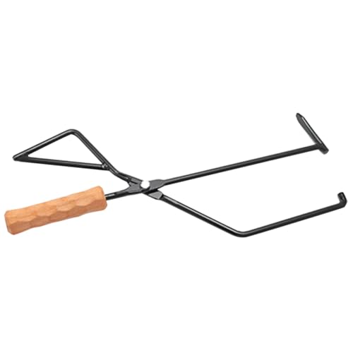 KONTONTY Pinza de Barbacoa de Metal con Mango Ergonómico para Camping Clip de Resistente para Manejar Troncos