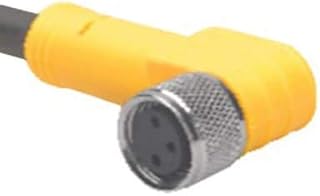 TURCK PKW 3M-2/S90 Cordset, Right-Angle M8 Female 3 pos to Cut-end, Black, 3 cond 24AWG 2 m, TPU, PVC, 4A 125VAC/DC