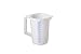 Produktbild hünersdorff 936200 Messbecher 1l, 2 Skalen, geschlossener Griff aus bruchsicherem und lebensmittelbeständigem Polyethylen (HD-PE), naturfarben, Transparent/Blau, 1 Liter