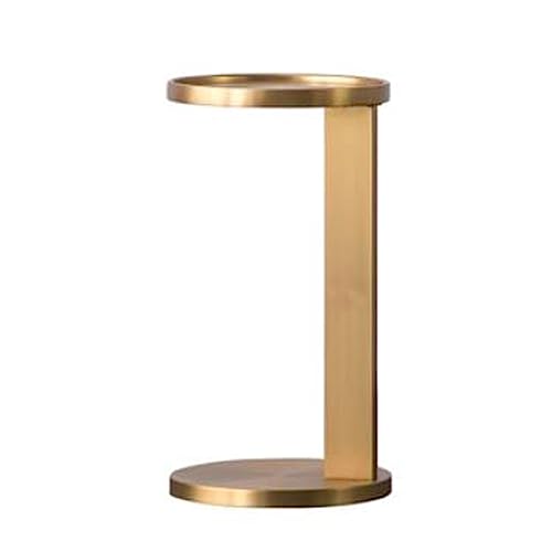 eexbz Sofa C Shaped End Table, Metal Side Table for Sofa and Bed, Sofa Couch Side Table,Round Coffee Table Snack Table Beside Desk for Living Room Balcony Bedroom Office Sofas for Living Room(Gold)
