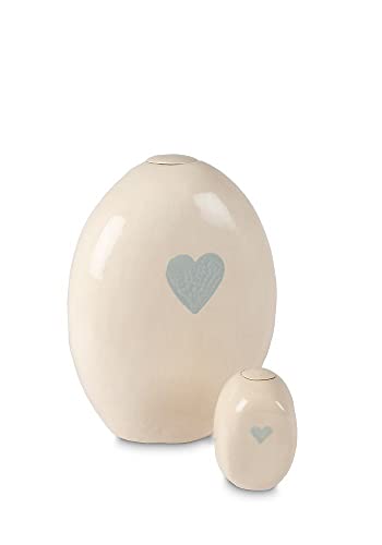 Mini urne funéraire céramique beige cœur pour surmonter le deuil - 2