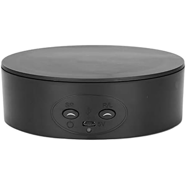 Elektryczna Podstawa Gramofonowa 360 °, Obrotowa Podstawa Wystawowa 360 Stopni, Regulacja Prędkości 2 USB Elektryczny Obrotowy Gramofon, Stojaki Wystawowe(Czarny)