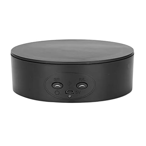 Elektryczna Podstawa Gramofonowa 360 °, Obrotowa Podstawa Wystawowa 360 Stopni, Regulacja Prędkości 2 USB Elektryczny Obrotowy Gramofon, Stojaki Wystawowe(Czarny)