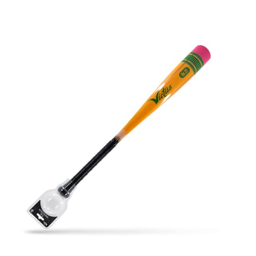 Victus Yardstick Plastic Baseball Bat for Kids with Custom Plastic Ball for Use on Turf or Grass 2 5/8 Barrel and Soft Touch Grip Lightweight Backyard Baseball Set 27