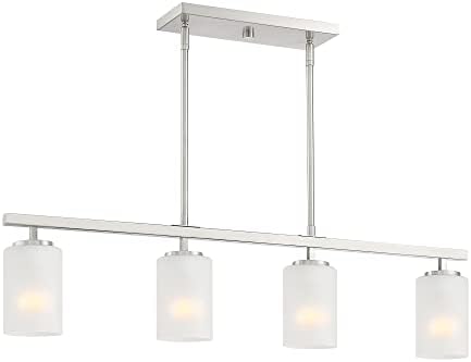 DESIGNERS FOUNTAIN Carmine 4-Light Kitchen Island Pendant Lights, 36 Inch Hanging Ceiling Fixture for Dining Room, Brushed Nickel, D239M-IS-BN