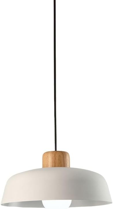 Luminaire suspendu au plafond style japonais lustre en métal blanc culot E27