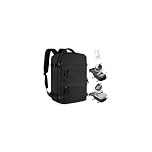 SZLX Vacuum Backpack Travel Bag with Pump Ryanair Cabin Bags Wizzair British Airways Underseat Hand Luggage Carry-ons Travel Backpack Cabin Size Women Men Fit 14 Inch Laptop