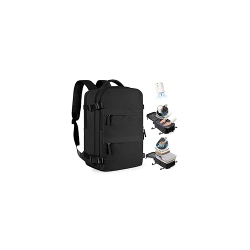 SZLX Vacuum Backpack Travel Bag with Pump Ryanair Cabin Bags Wizzair British Airways Underseat Hand Luggage Carry-ons Travel Backpack Cabin Size Women Men Fit 14 Inch Laptop
